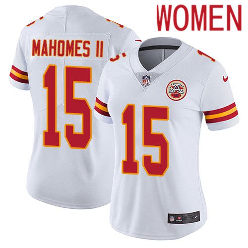 Women Kansas City Chiefs #15 Patrick Mahomes II Nike White Vapor Limited NFL Jersey